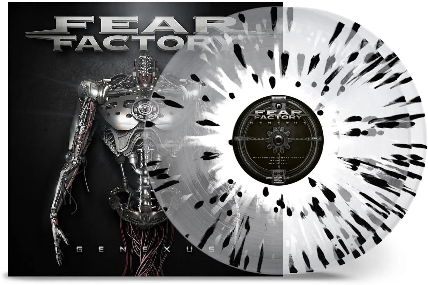 Fear Factory - Genexus 2 LP Set Clear Black & White Splatter Vinyl - 2 - LP - Orchard Records