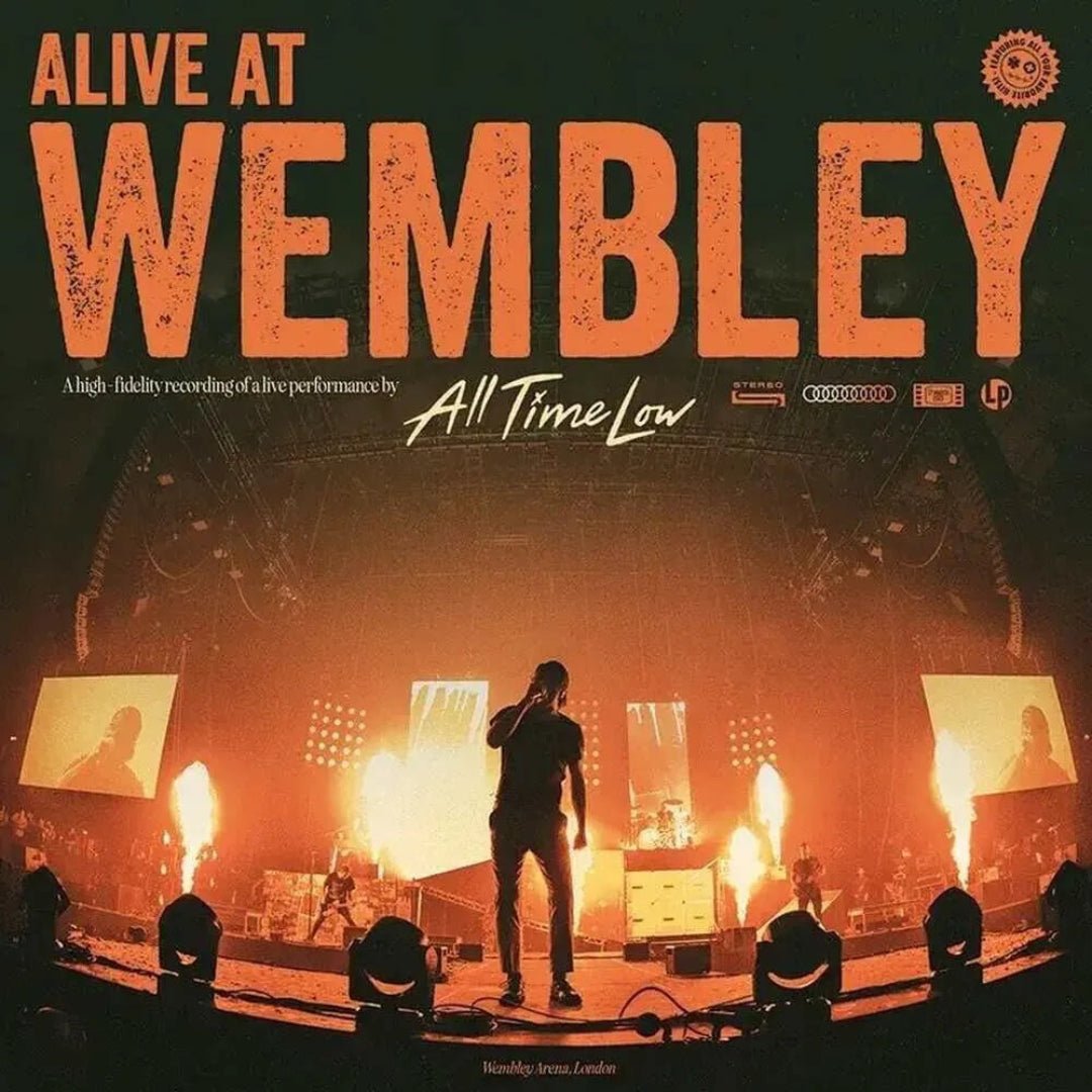 All Time Low - Alive at Wembley LP cover with yellow & orange swirl vinyl edition
