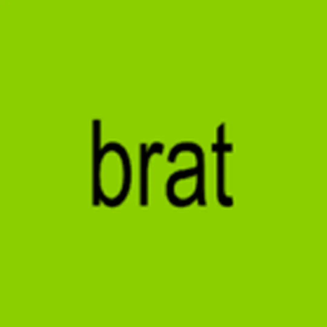 Charli XCX BRAT album cover with minimalist neon green design