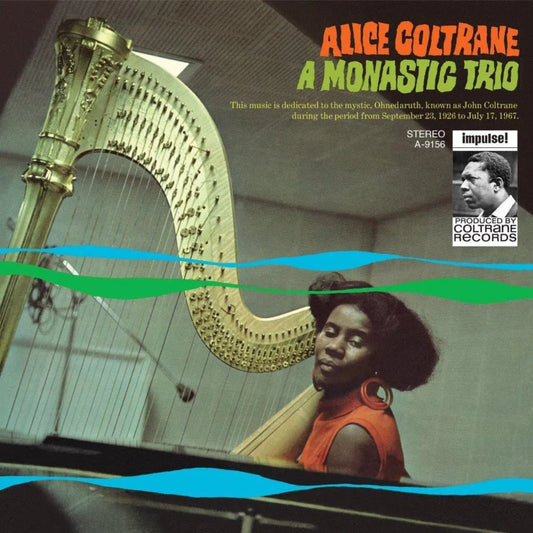 Alice Coltrane A Monastic Trio album cover spiritual jazz artwork