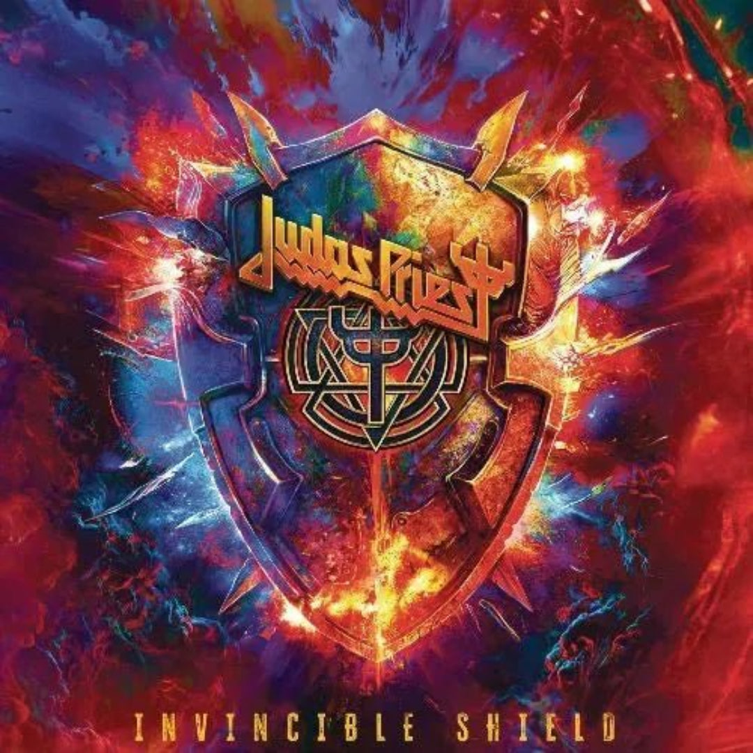 Judas Priest Invincible Shield red vinyl 2 LP set featuring modern heavy metal album