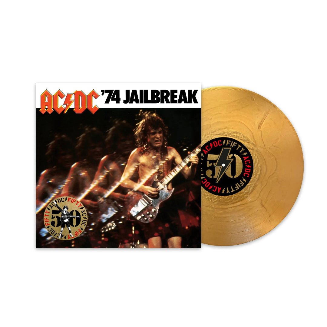 Gold vinyl release of AC/DC 74 Jailbreak with collectible print