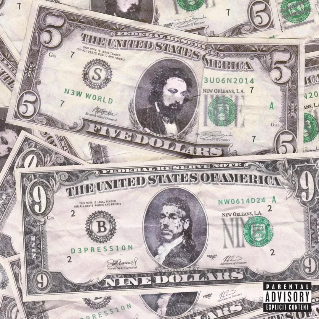 $uicideboy$ NEW WORLD DEPRESSION album artwork with dark, moody aesthetic