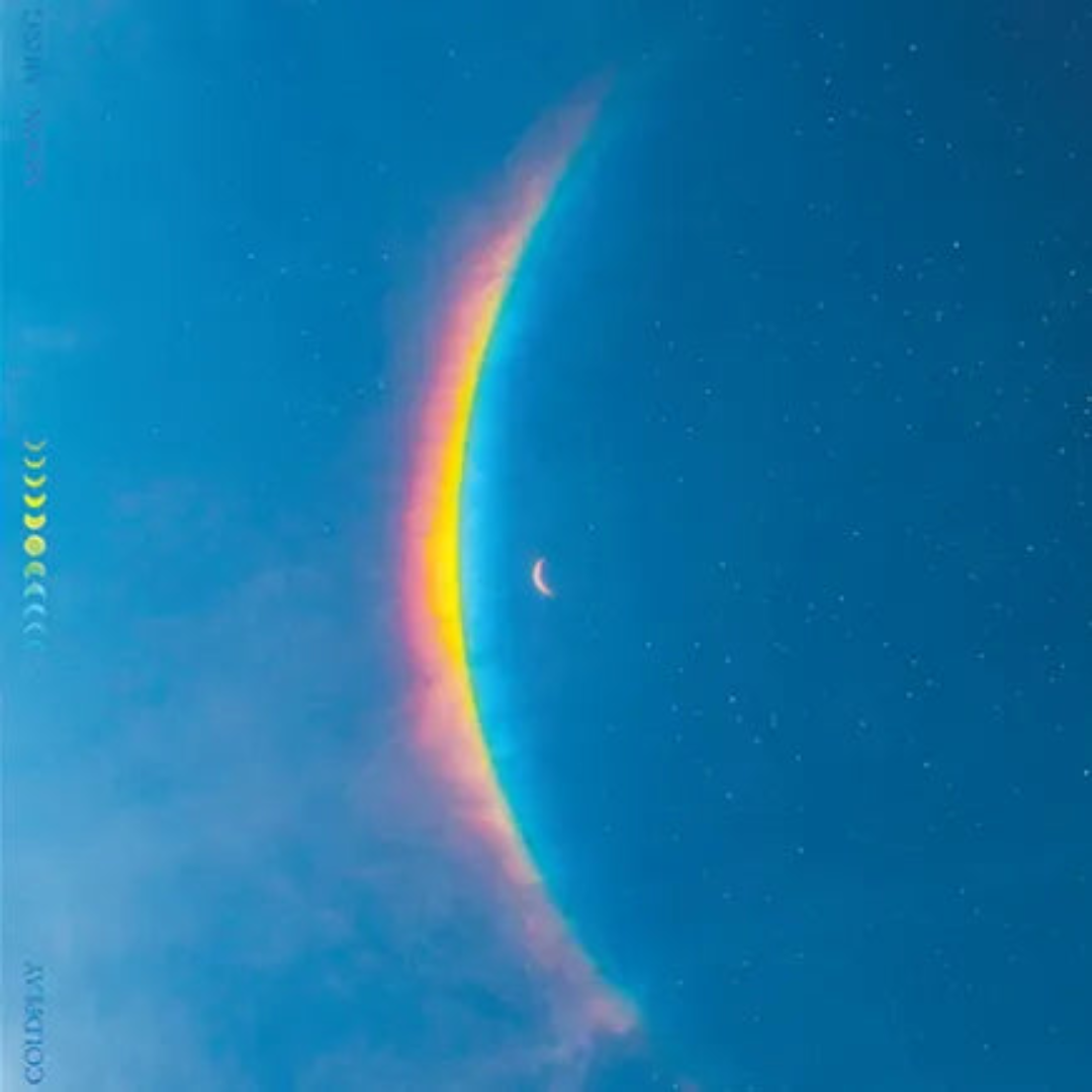 Coldplay Moon Music Eco LP clear vinyl album cover atmospheric pop record
