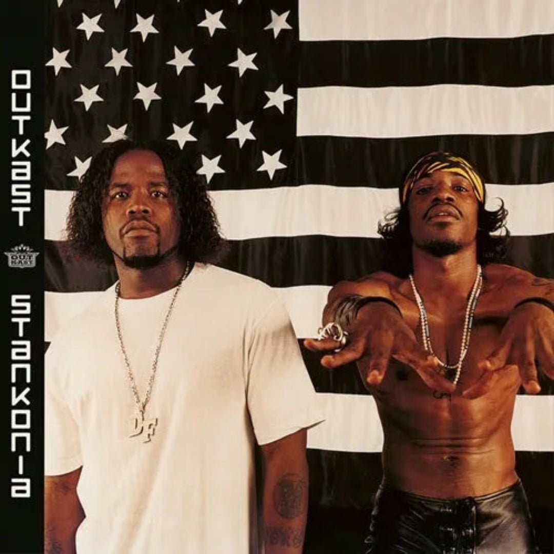 Stankonia double LP by Outkast with striking monochrome cover and minimalist layout