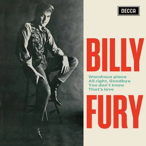 Billy Fury - Wondrous Place 7" Single Clear Vinyl - 1 - LP - Orchard Records