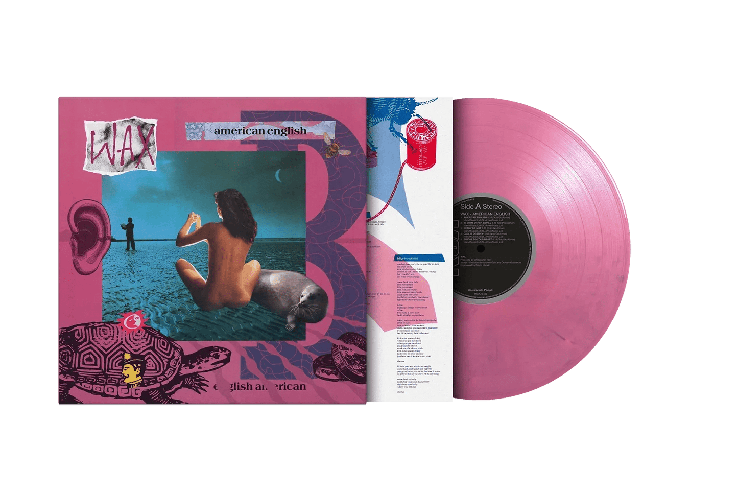 1987 Wax album American English on pink & purple marbled vinyl with insert
