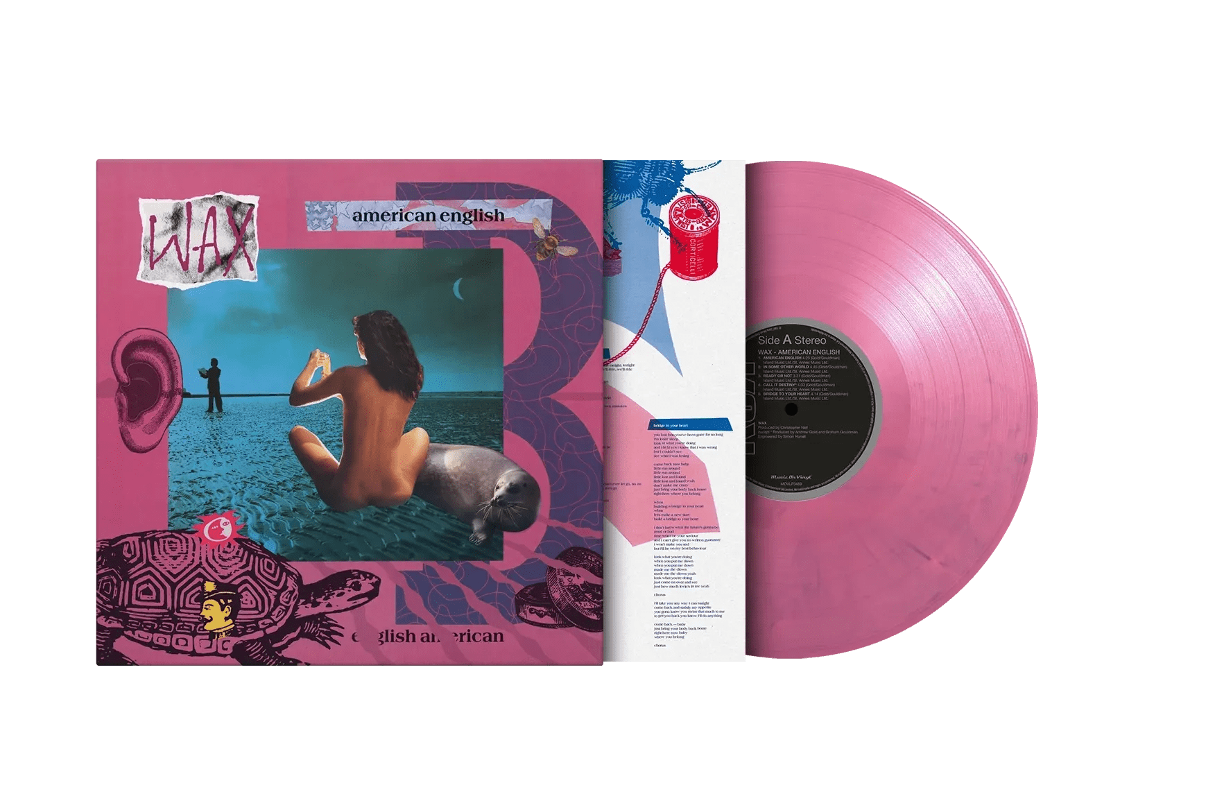 1987 Wax album American English on pink & purple marbled vinyl with insert