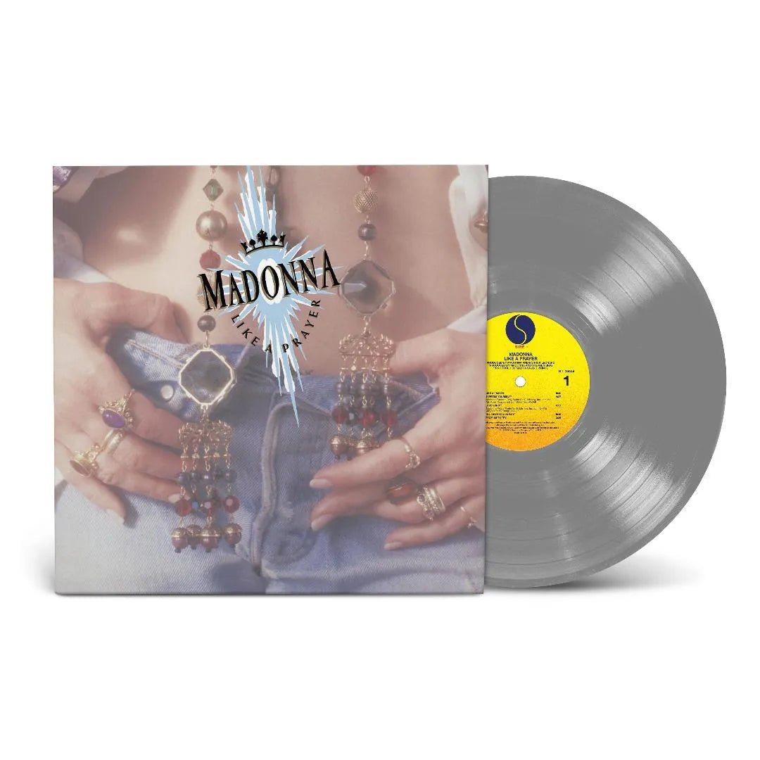 Close up Like a Prayer silver vinyl LP Madonna iconic pop record edition