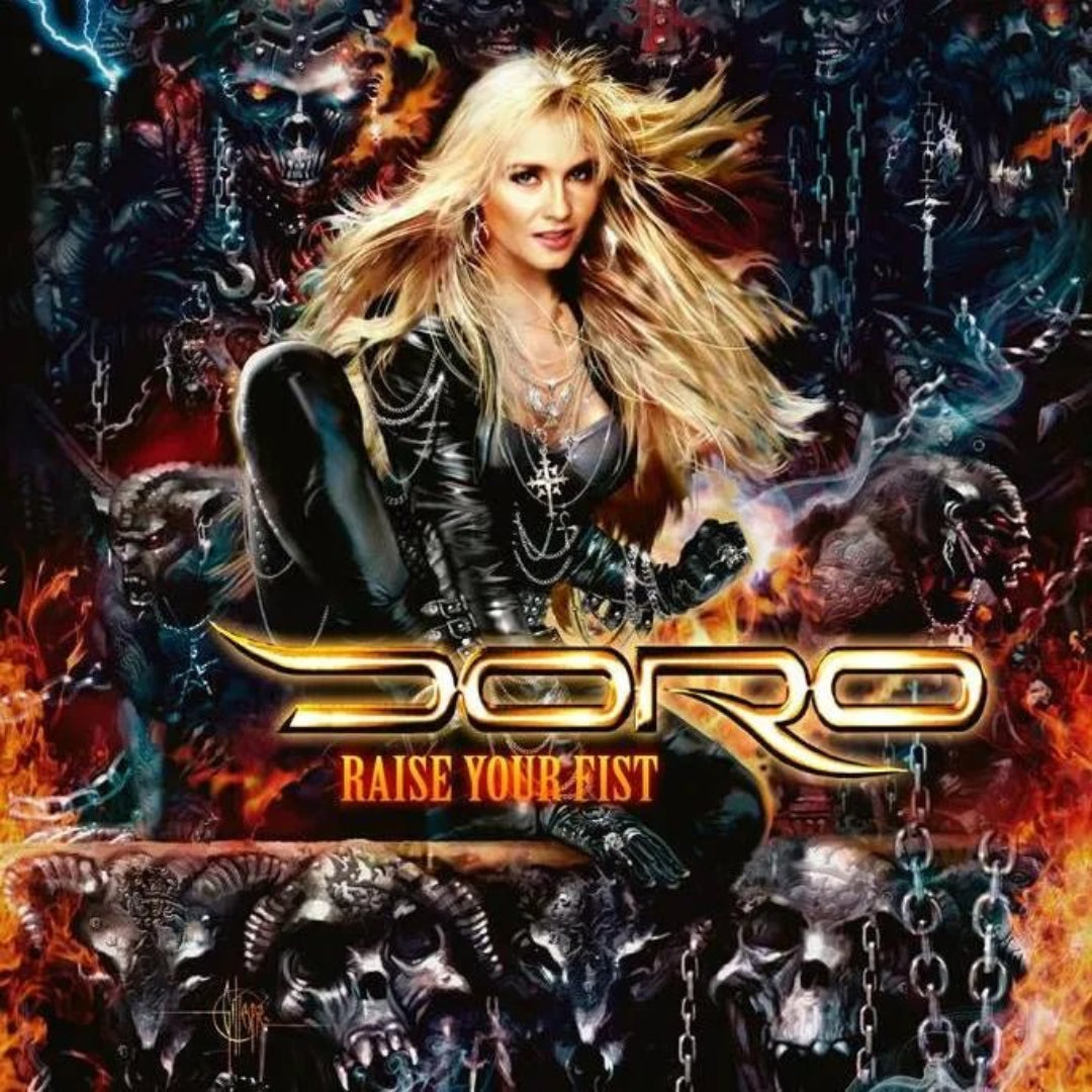 Doro Raise Your Fist 2LP silver vinyl gatefold heavy metal album artwork