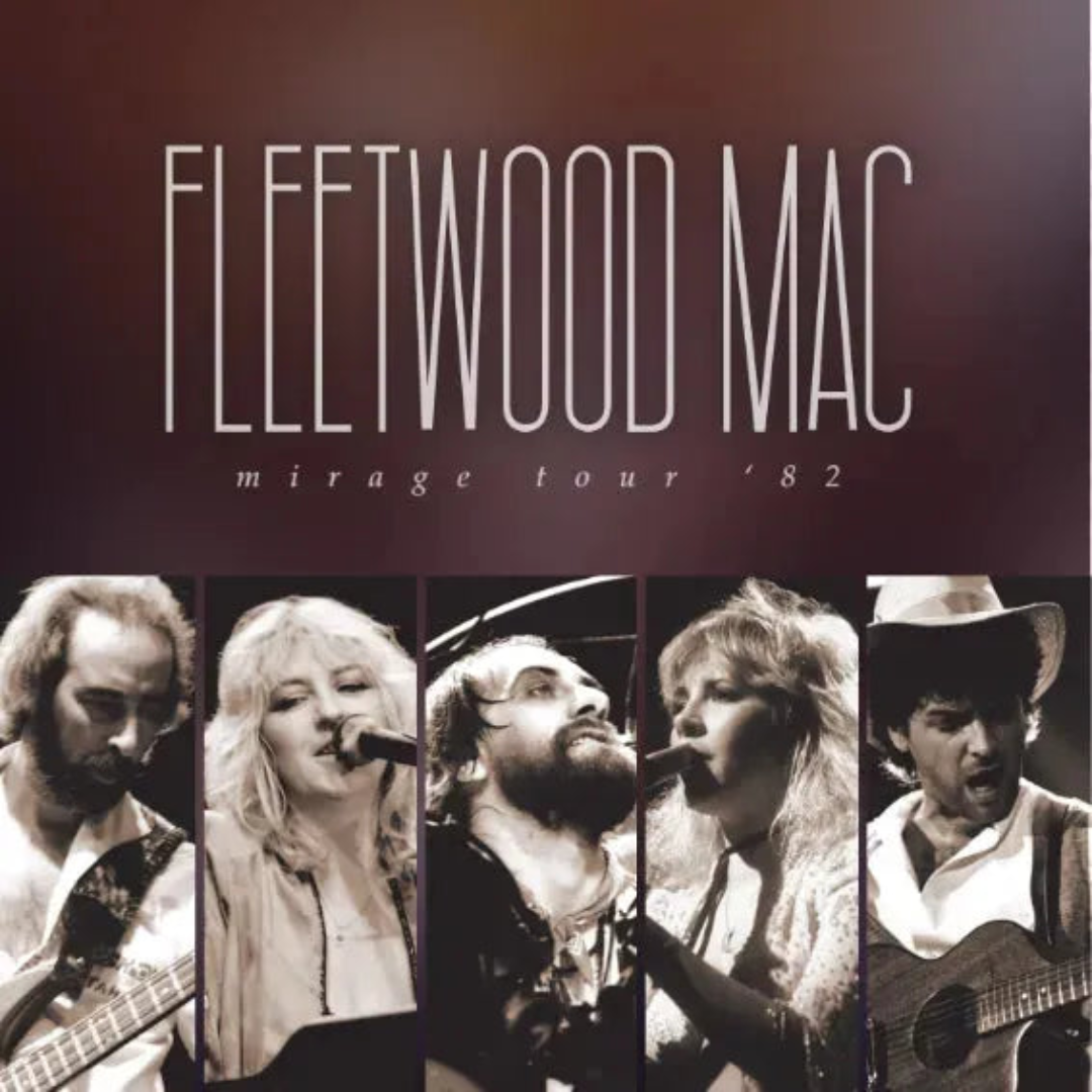 Fleetwood Mac Mirage Tour 82 3LP clear vinyl live album gatefold artwork set
