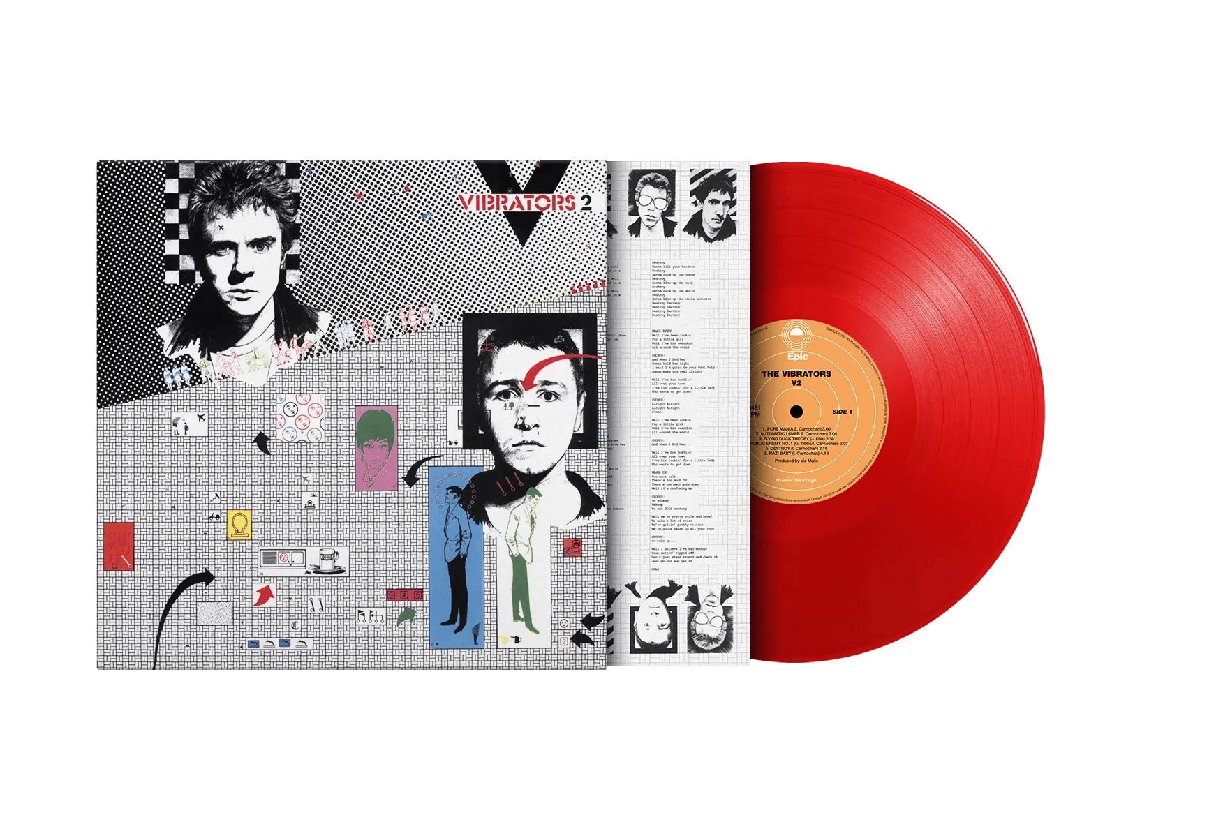 V2 by The Vibrators LP red vinyl edition with classic UK punk sound