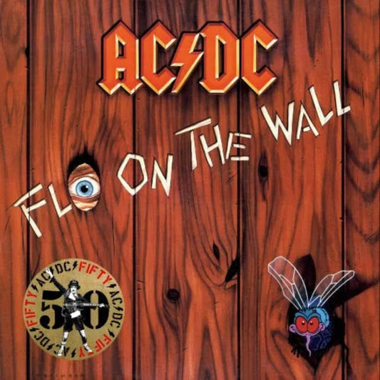 AC/DC Fly on the Wall LP cover featuring animated fly and gritty design