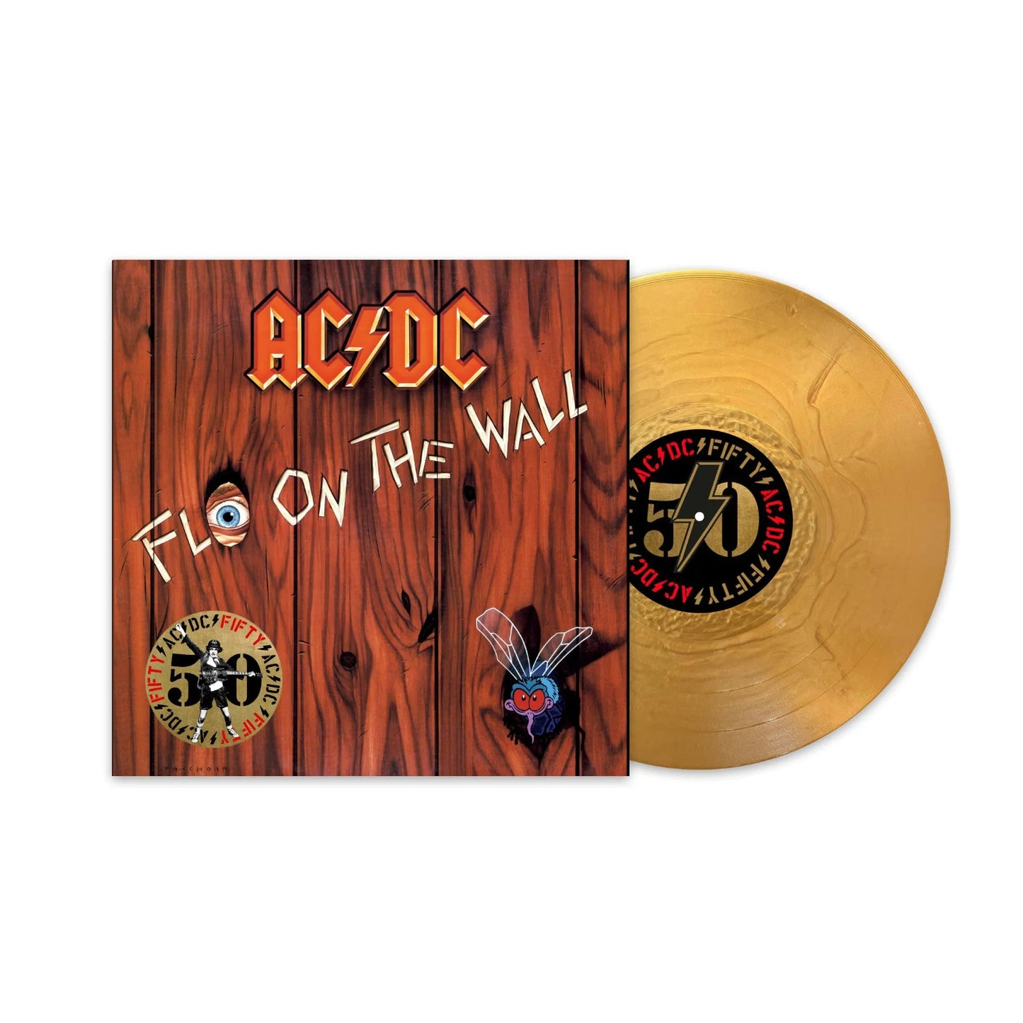 Fly on the Wall album artwork with Angus and Malcolm Young’s production