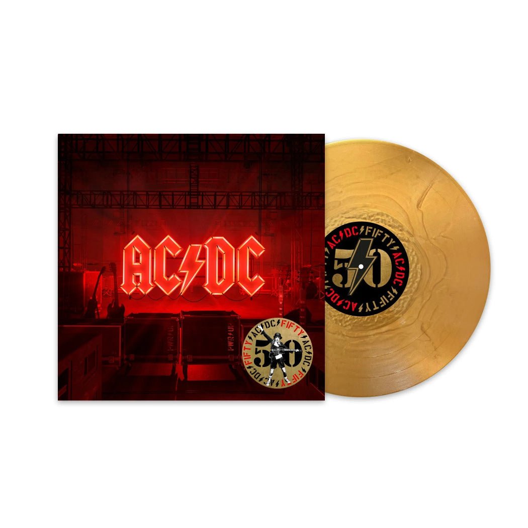 Limited gold vinyl reissue of AC/DC Power Up with exclusive 12x12 art print