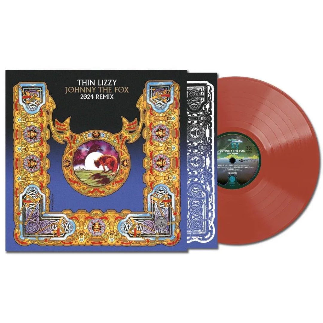 Phil Lynott and Thin Lizzy artwork featured on Johnny The Fox 2024 Remix vinyl.