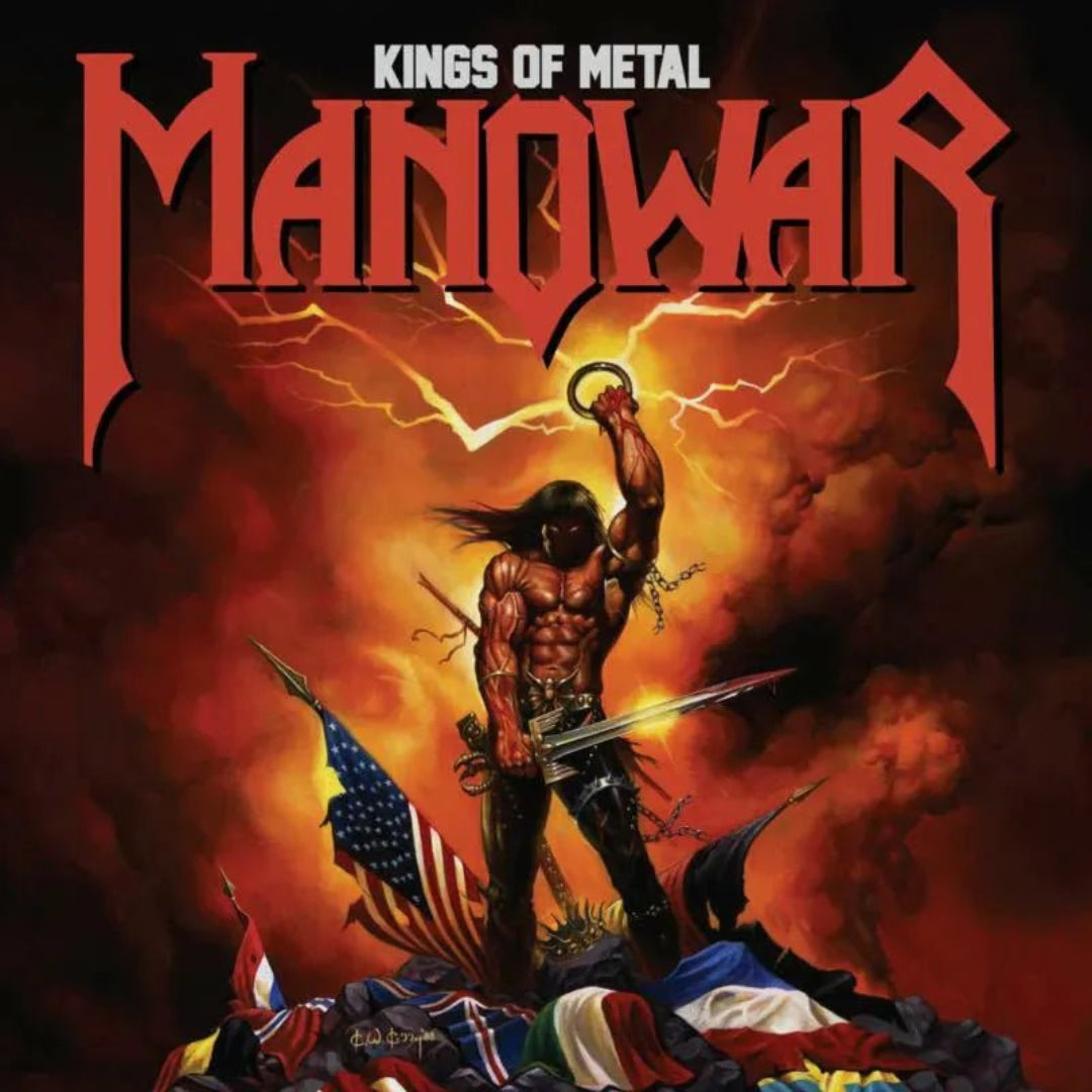 Manowar Kings Of Metal blue vinyl LP album cover artwork