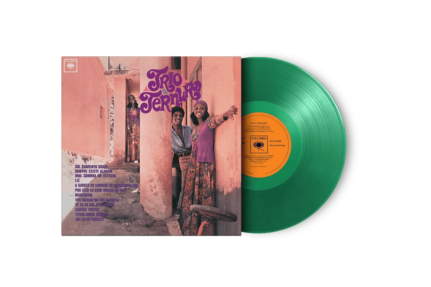 Trio Ternura’s 1970s soul and funk LP featuring “Sol Quarenta Graus” on green coloured vinyl
