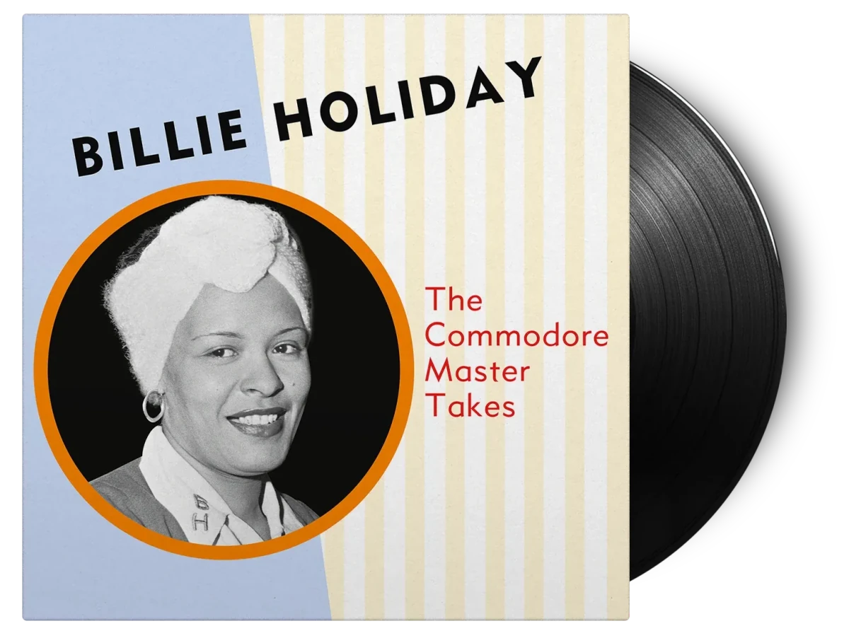 Vinyl cover of The Commodore Master Takes with Billie Holiday portrait artwork.