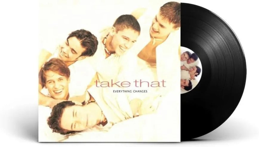 Everything Changes LP by Take That boyband vinyl design