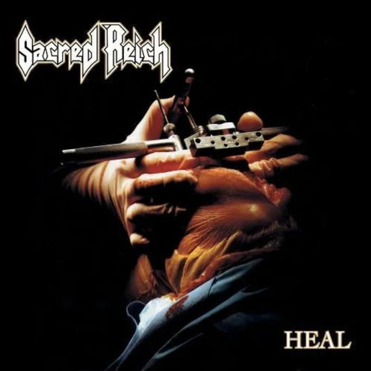 Sacred Reich Heal red orange marbled vinyl LP metal album cover