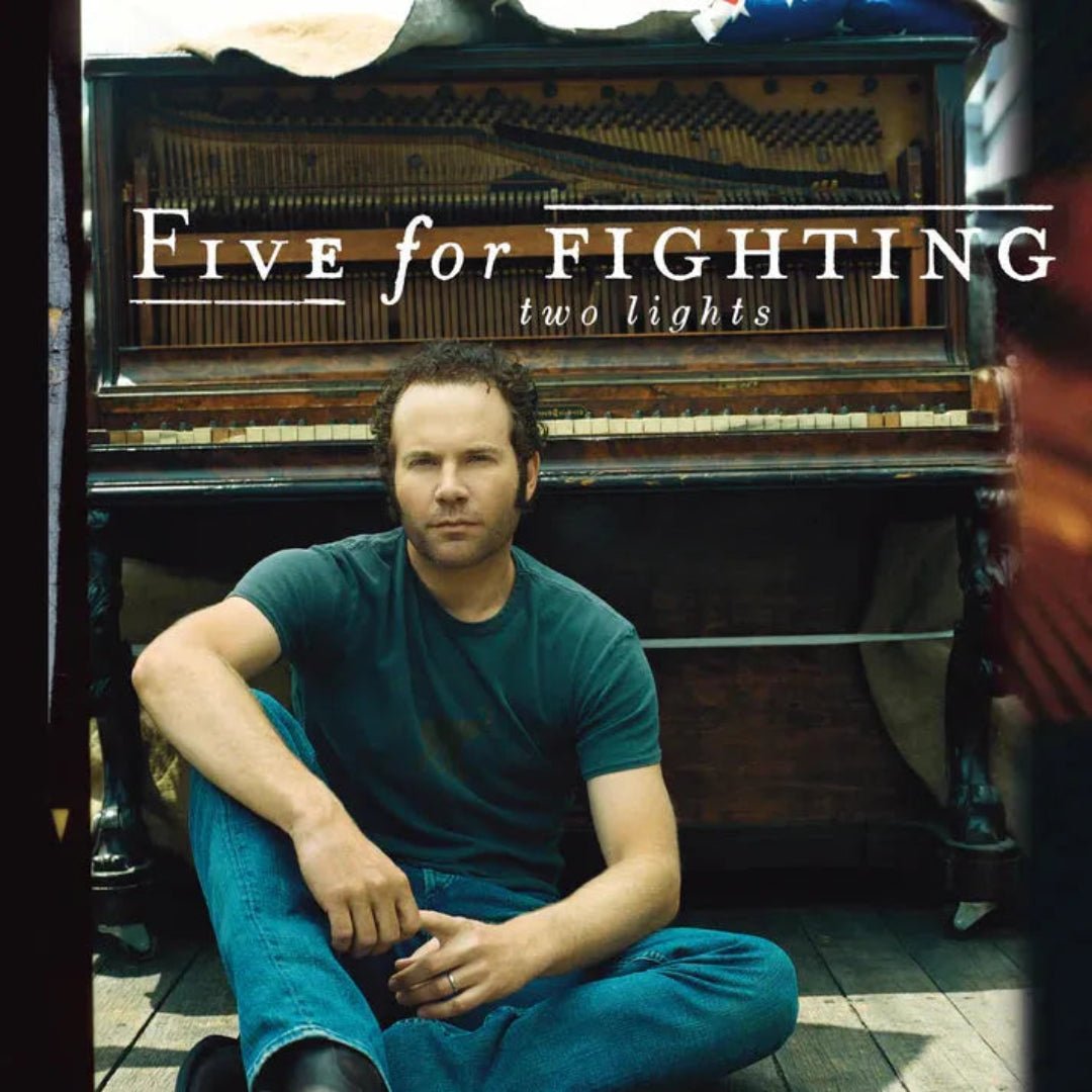 Five for Fighting’s Two Lights album cover shown on limited crystal clear vinyl.