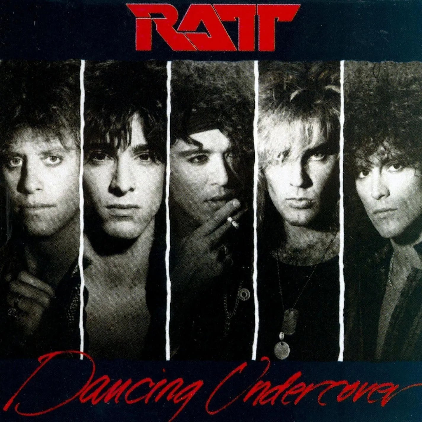 Ratt Dancing Undercover striped vinyl LP glam metal album cover