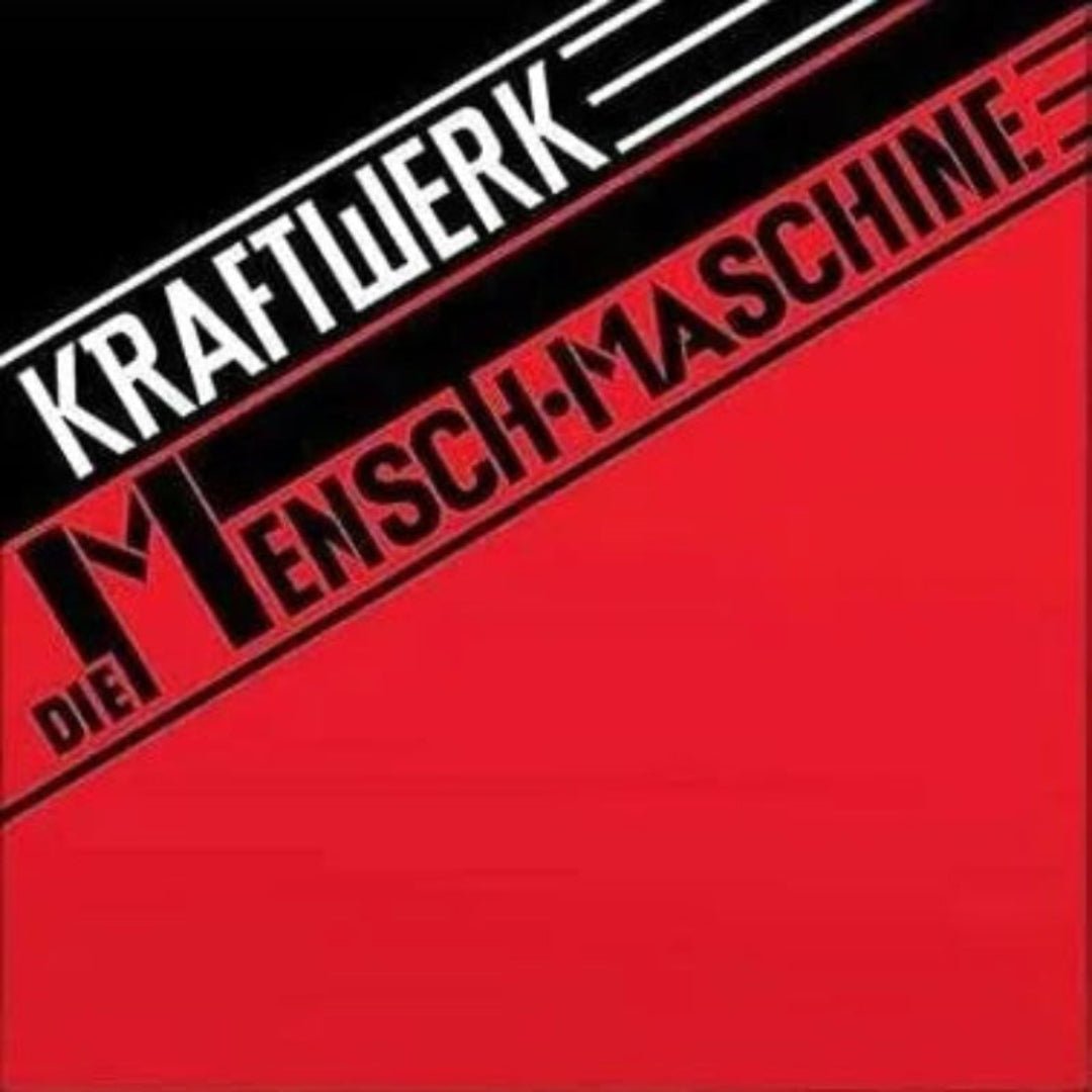 Kraftwerk – The Man-Machine LP vinyl front cover with red background and robotic theme