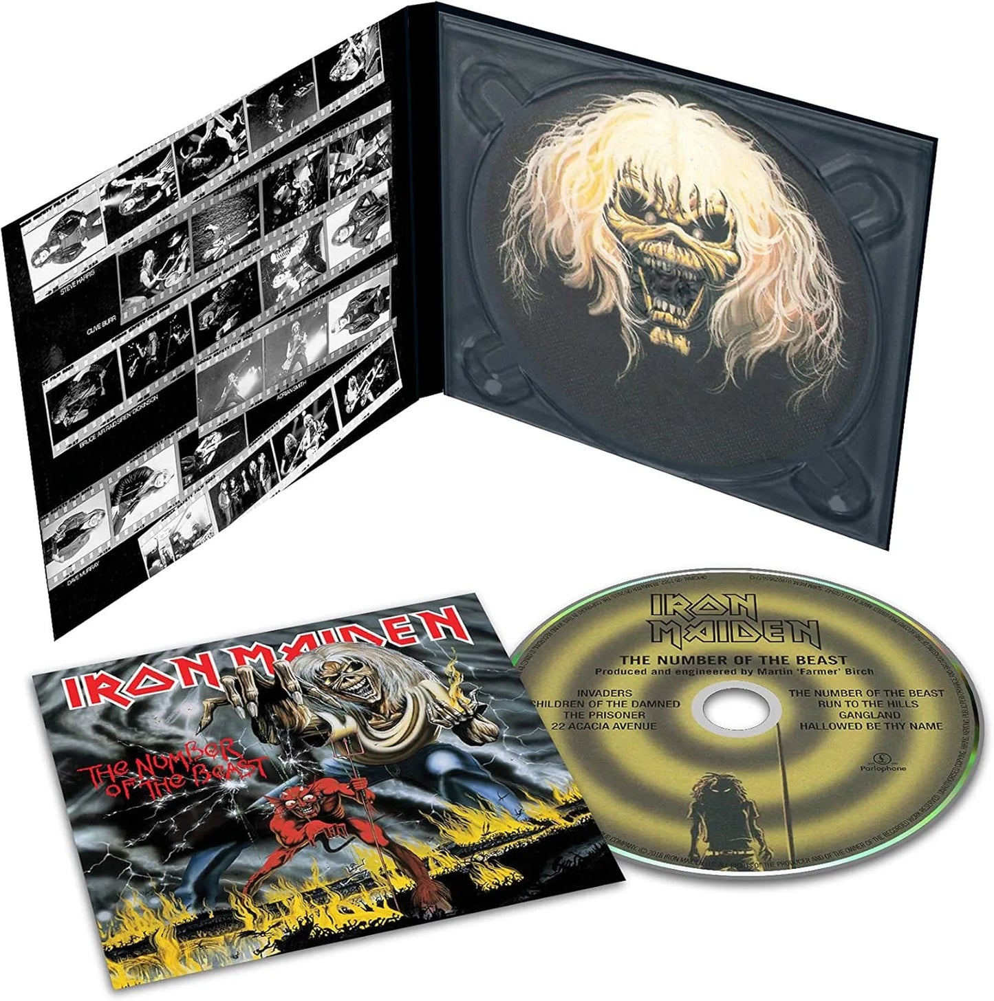 The Number of the Beast CD by Iron Maiden featuring iconic Eddie artwork