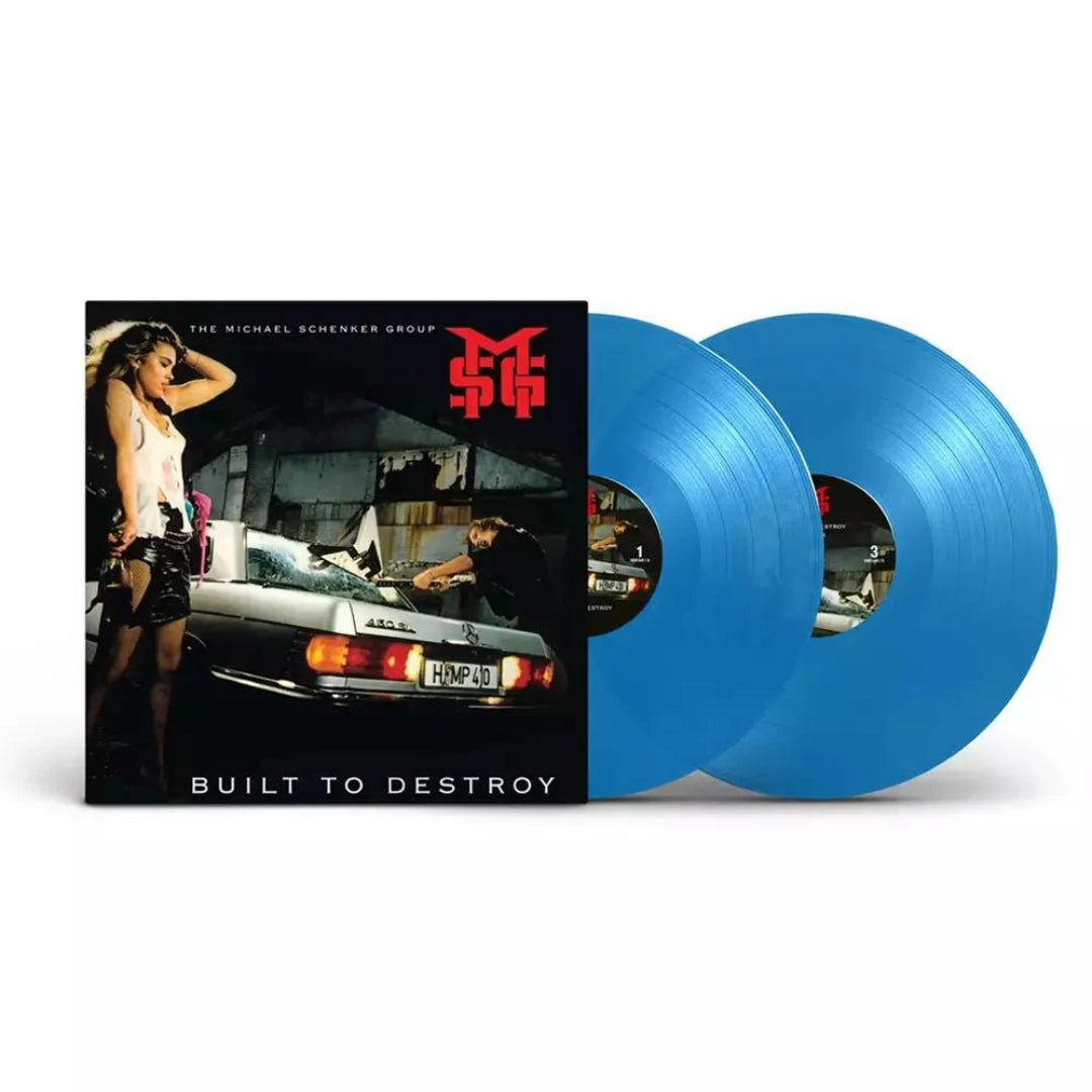 Built To Destroy blue vinyl 2LP by Michael Schenker Group rock album cover