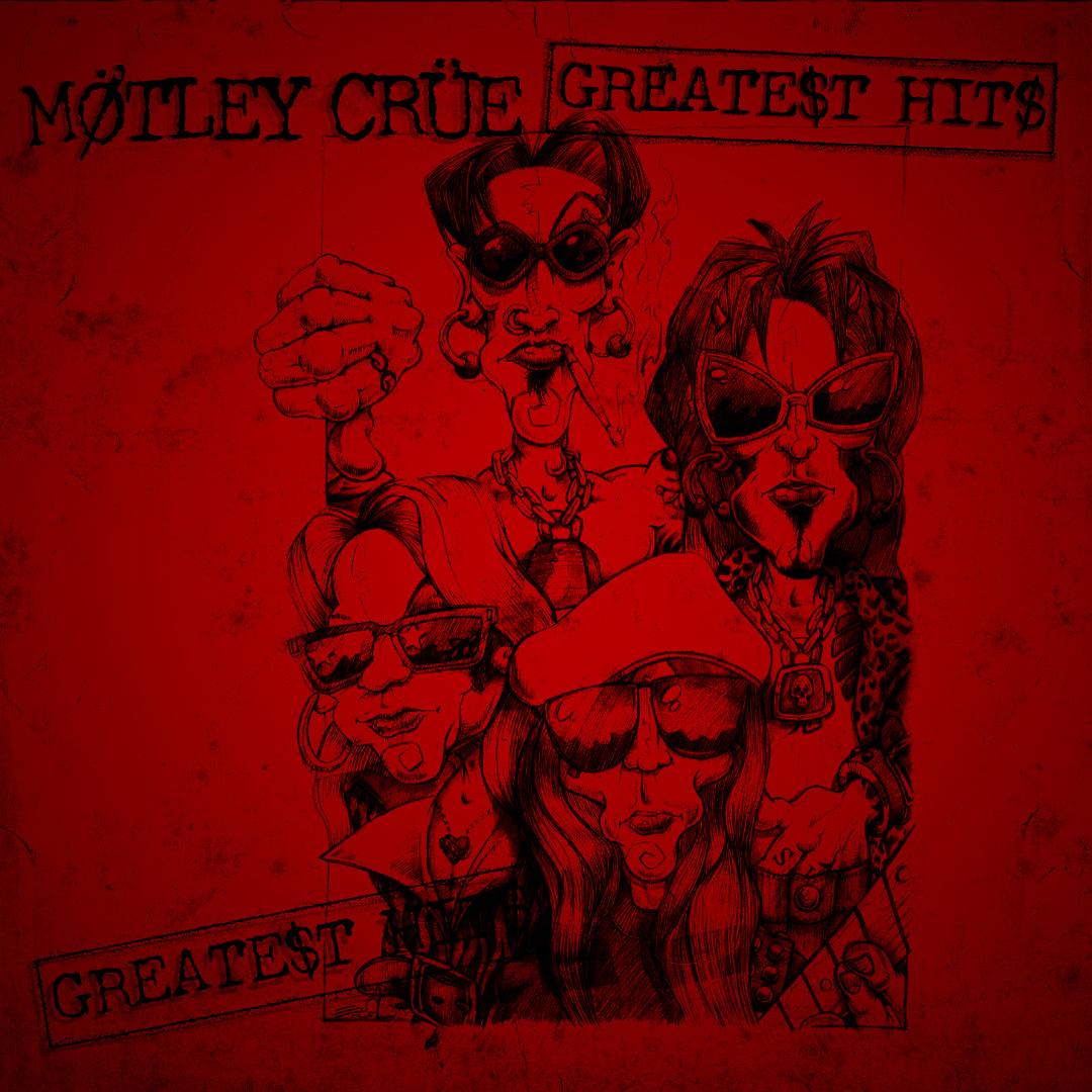 Mötley Crüe The Ultimate Greatest Hits album cover with classic rock anthems