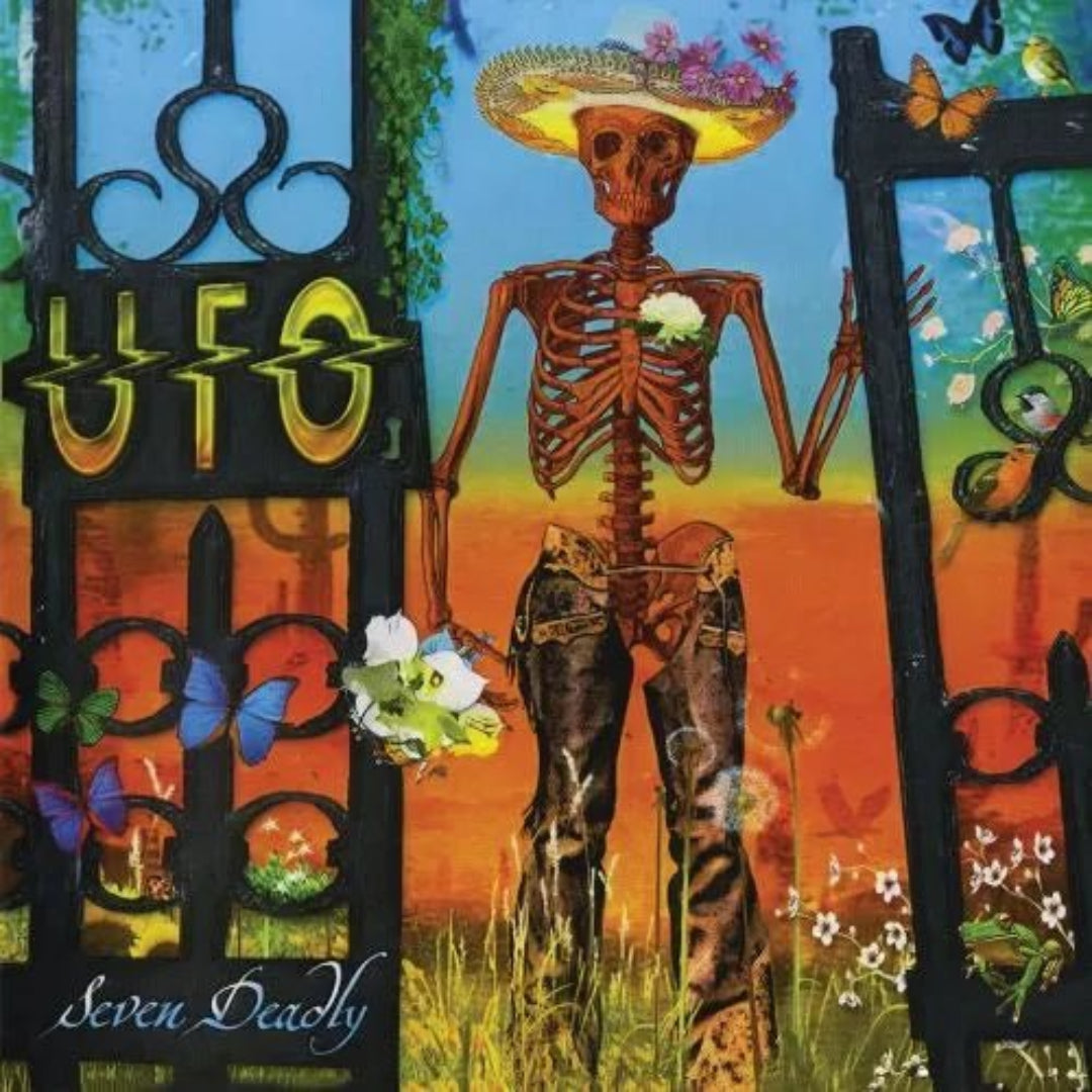 UFO Seven Deadly 2LP blue vinyl rock album cover gatefold artwork set
