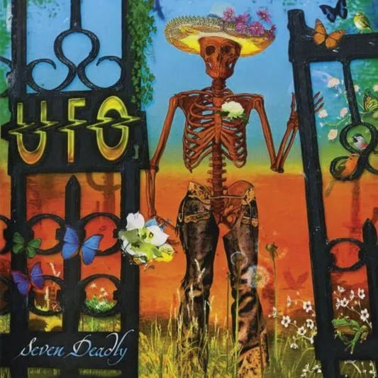 UFO Seven Deadly 2LP blue vinyl rock album cover gatefold artwork set
