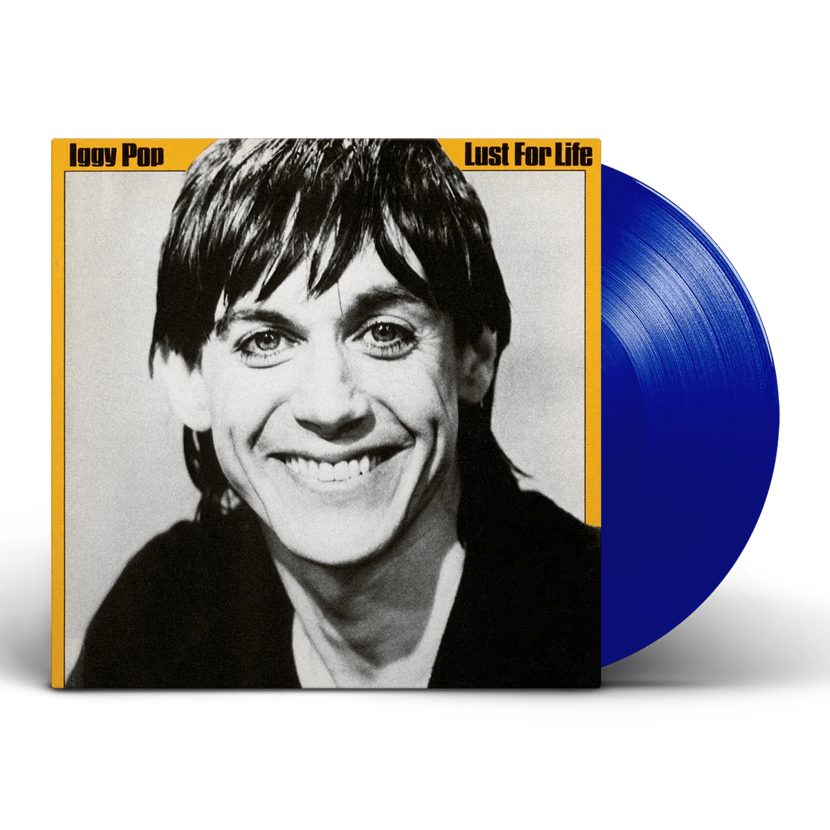 Limited blue vinyl edition of Lust for Life showing Iggy Pop in classic pose