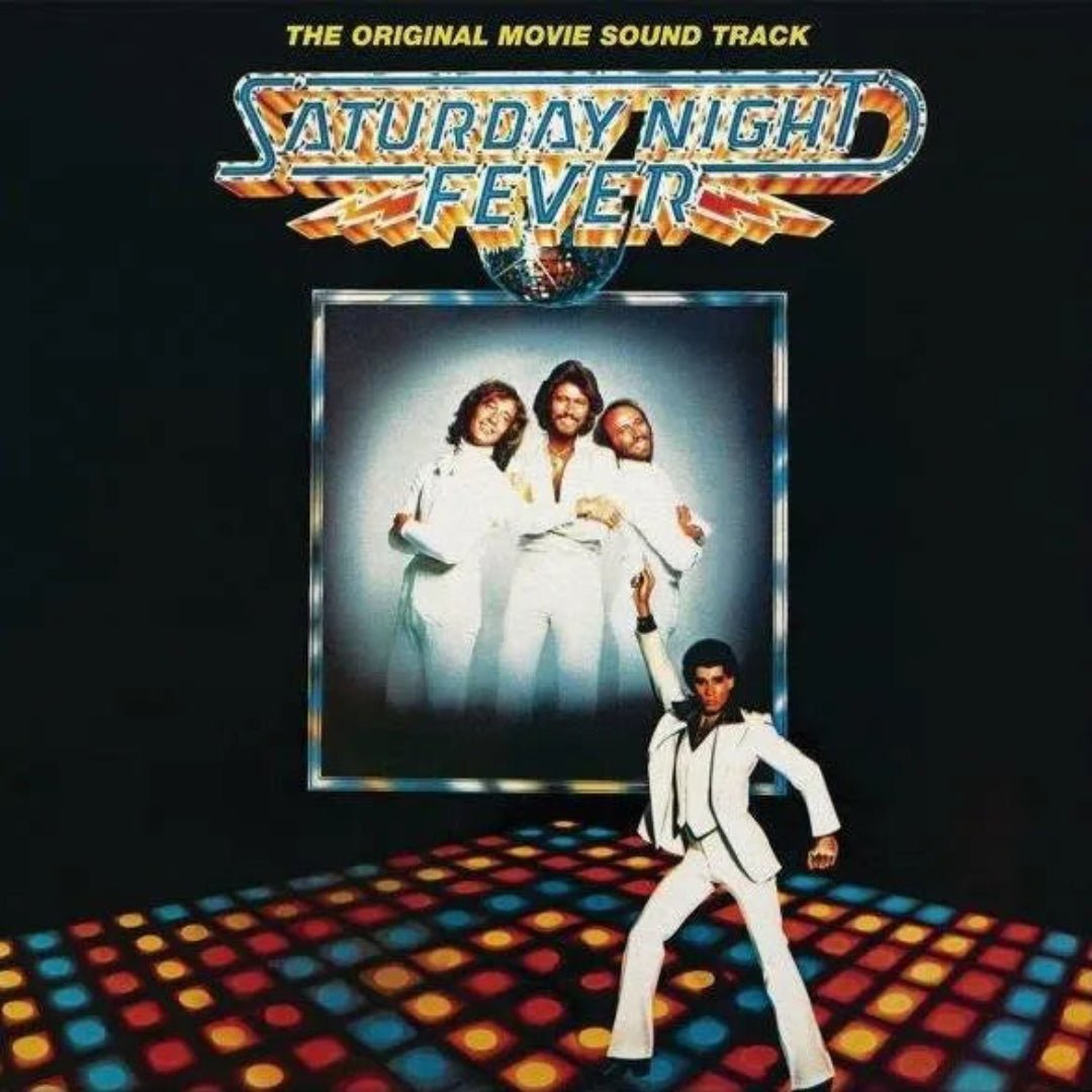 Saturday Night Fever soundtrack on limited red, orange, and blue marble vinyl