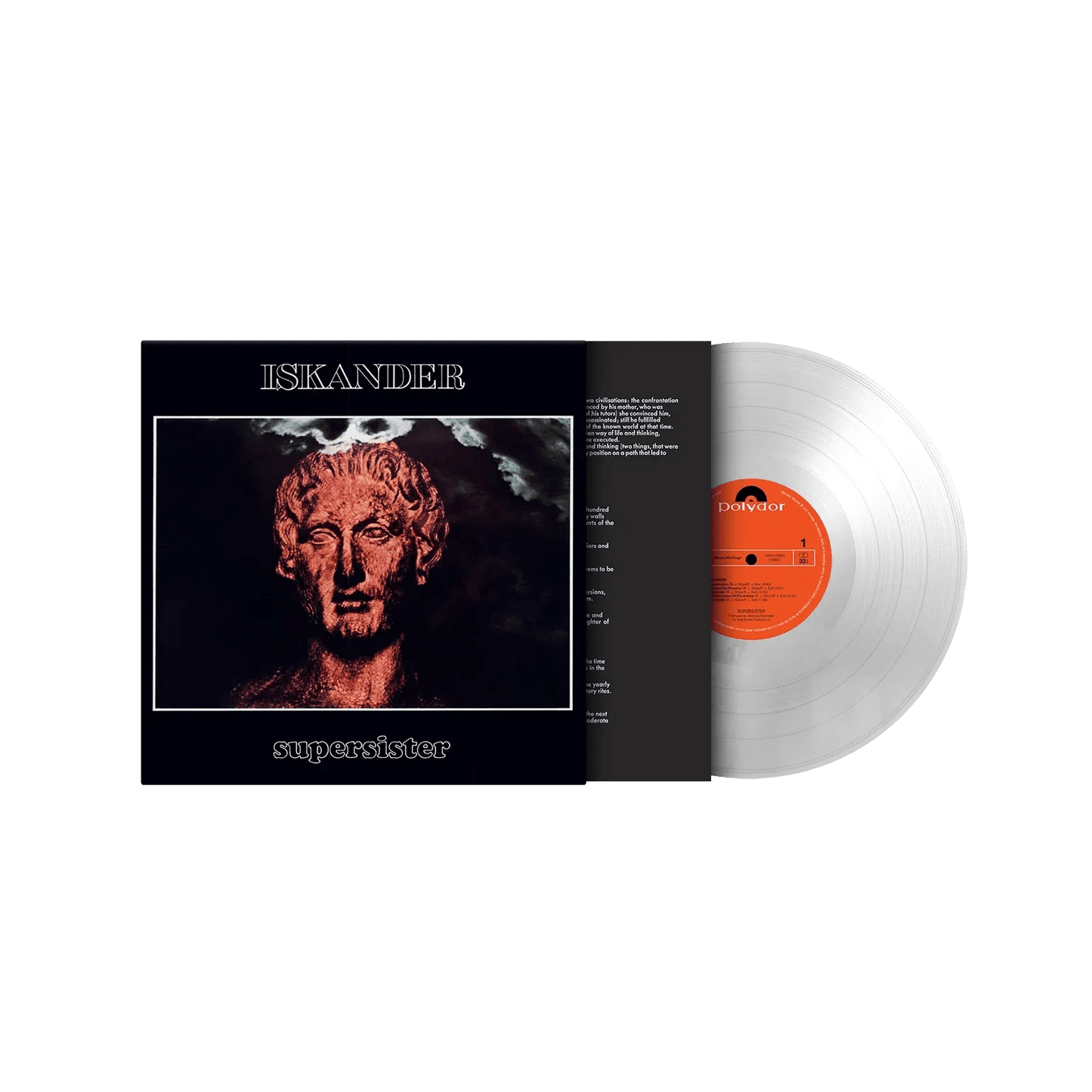 Supersister Iskander crystal clear vinyl with lyrics insert and printed innersleeve