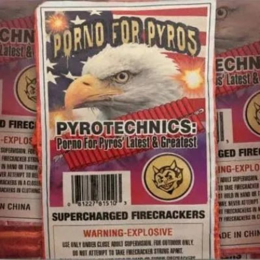 Porno For Pyros Pyrotechnics LP front cover with colorful multi-coloured vinyl displayed.