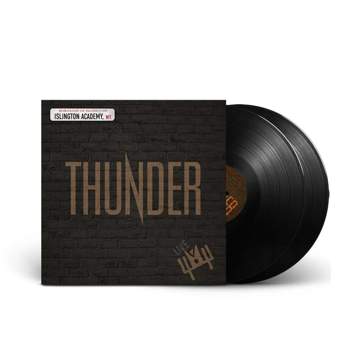 Close-up of 2 LP vinyl set showing discs, labels, and artwork details.