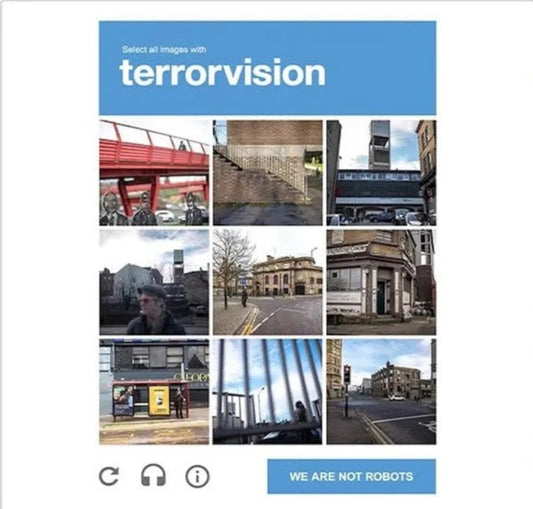 Terrorvision We Are Not Robots CD front cover with band artwork and album title.
