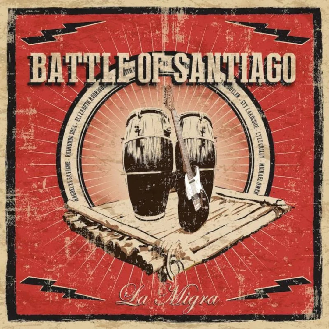 Battle Of Santiago La Migra CD front cover with vibrant artwork and album title.