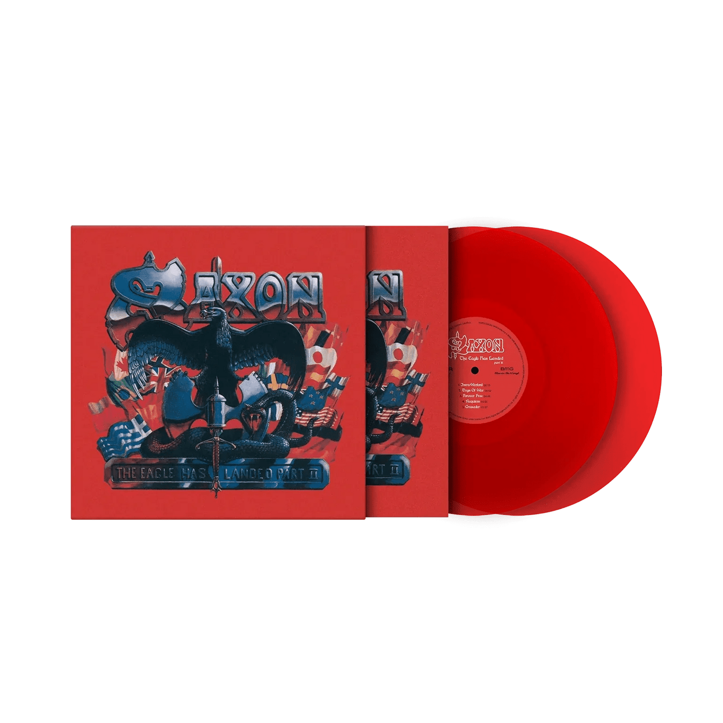The Eagle Has Landed Part II Saxon live album cover with red vinyl edition