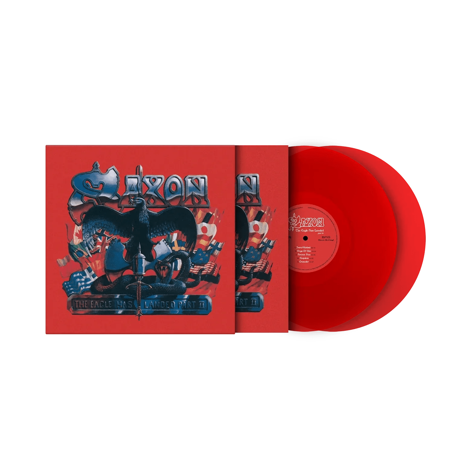 The Eagle Has Landed Part II Saxon live album cover with red vinyl edition