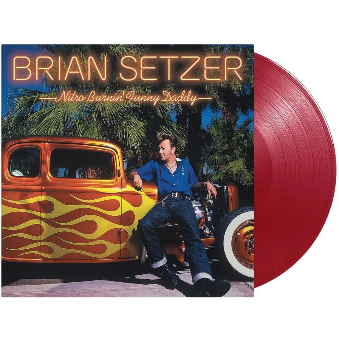 Nitro Burnin Funny Daddy LP by Brian Setzer red vinyl record sleeve cover