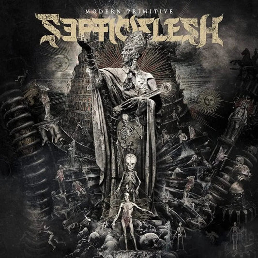 Septicflesh Modern Primitive 2 LP red and black marbled vinyl album cover