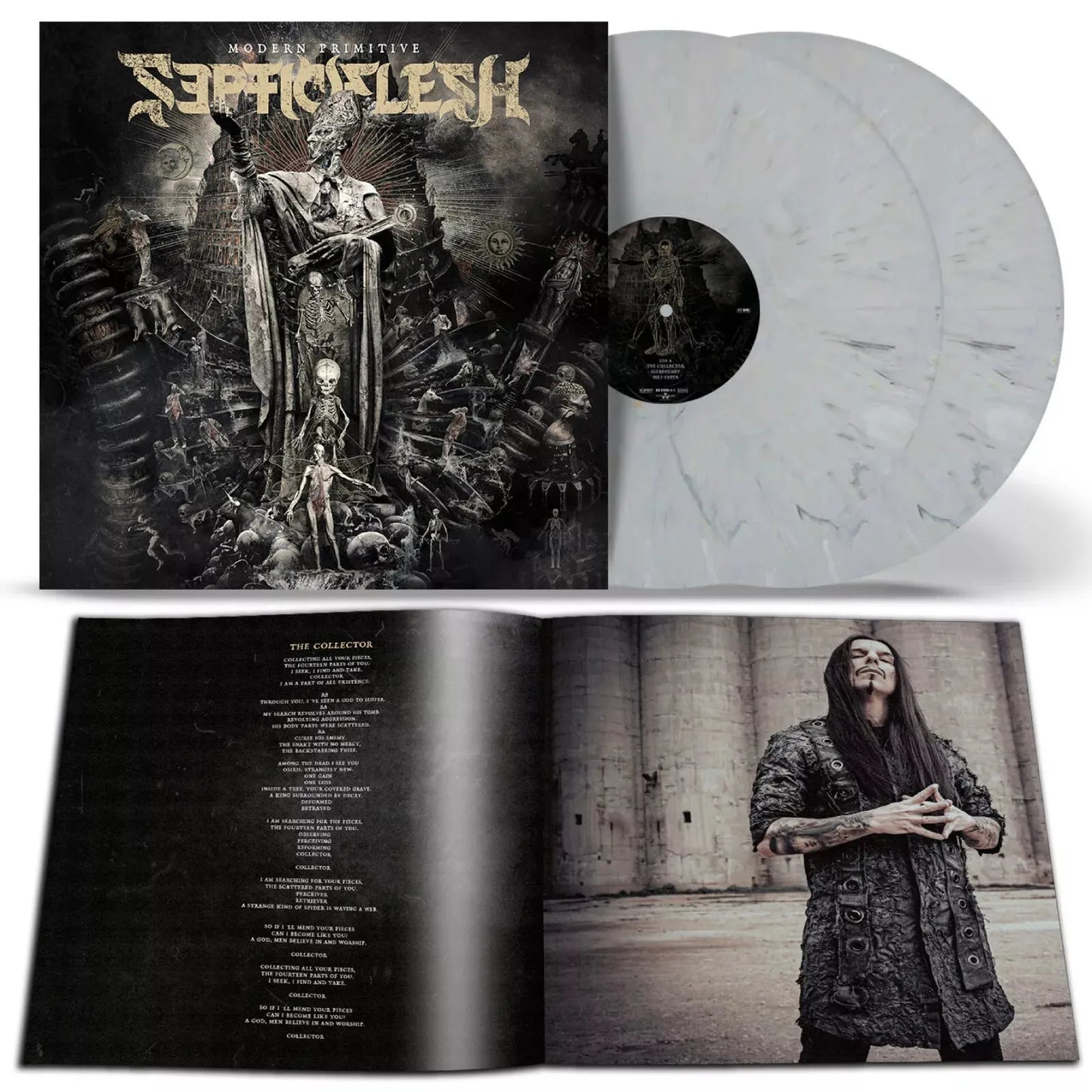 Modern Primitive Septicflesh 2 LP grey black marbled vinyl record artwork