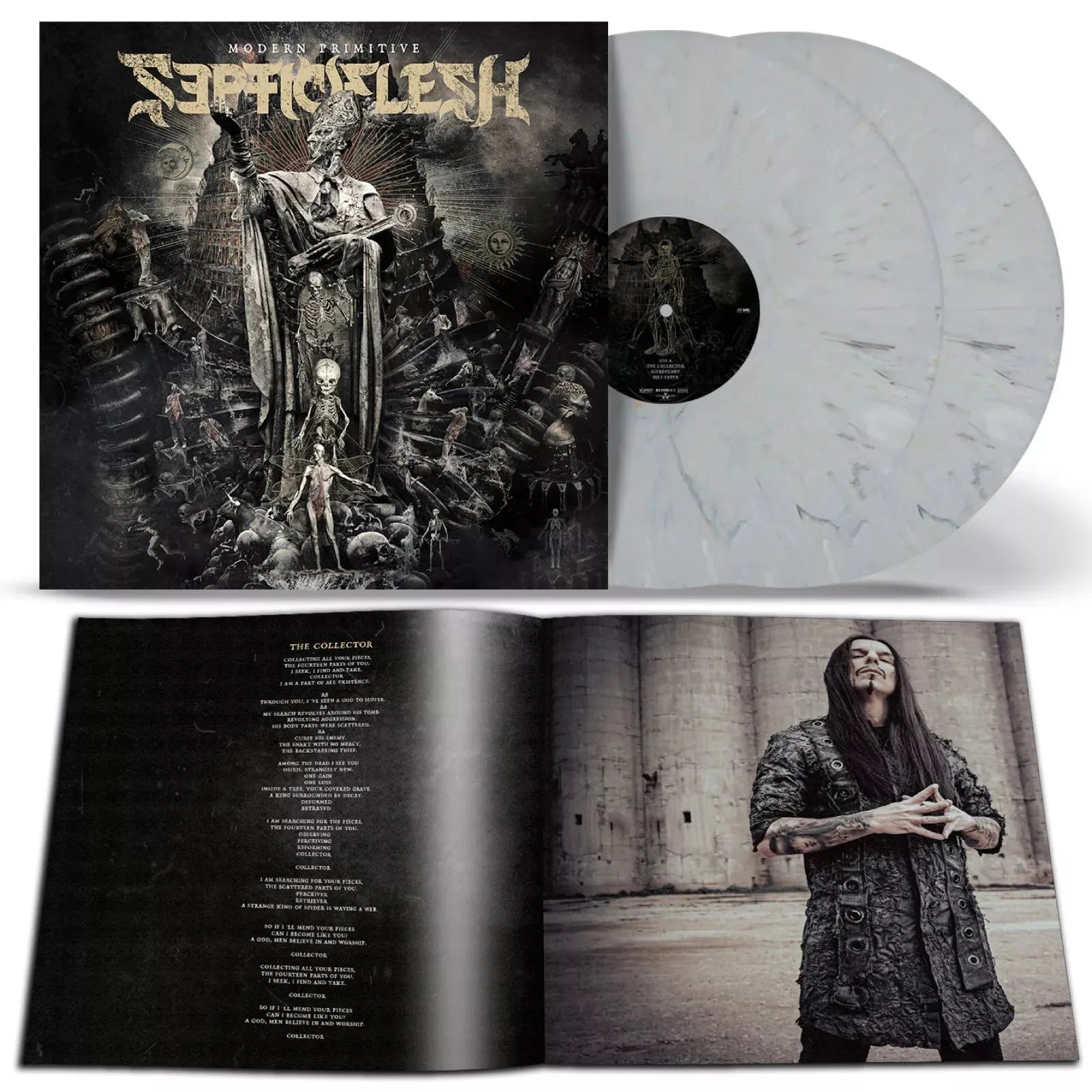 Modern Primitive Septicflesh 2 LP grey black marbled vinyl record artwork