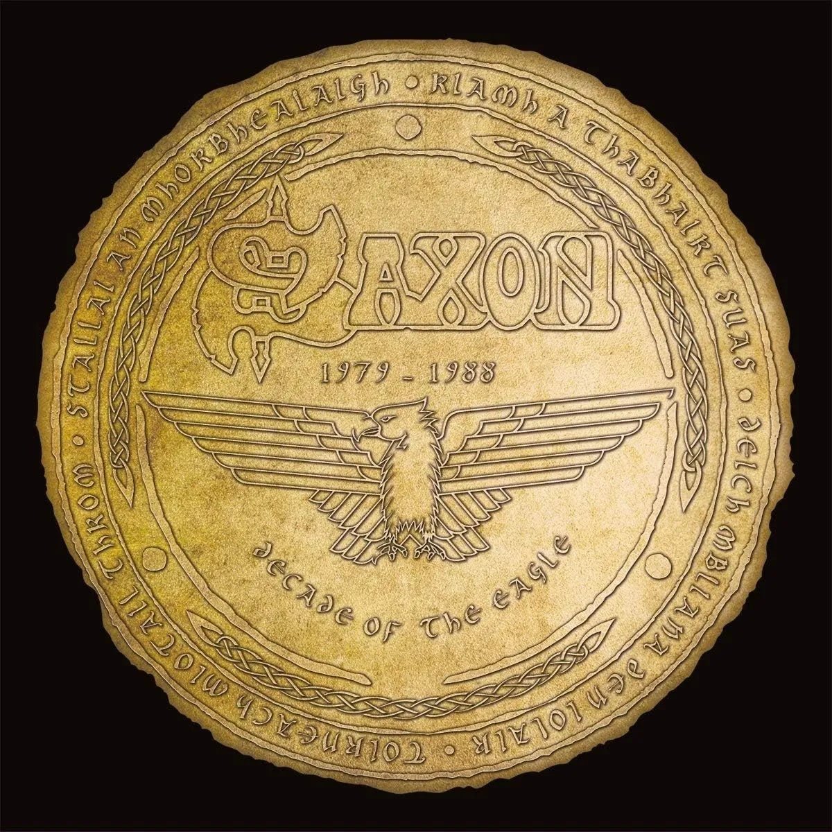 Saxon Decade Of The Eagle 4 LP set anthology vinyl album cover artwork