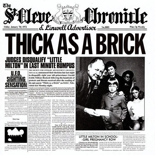 Jethro Tull Thick As A Brick Steven Wilson Remix CD album cover artwork