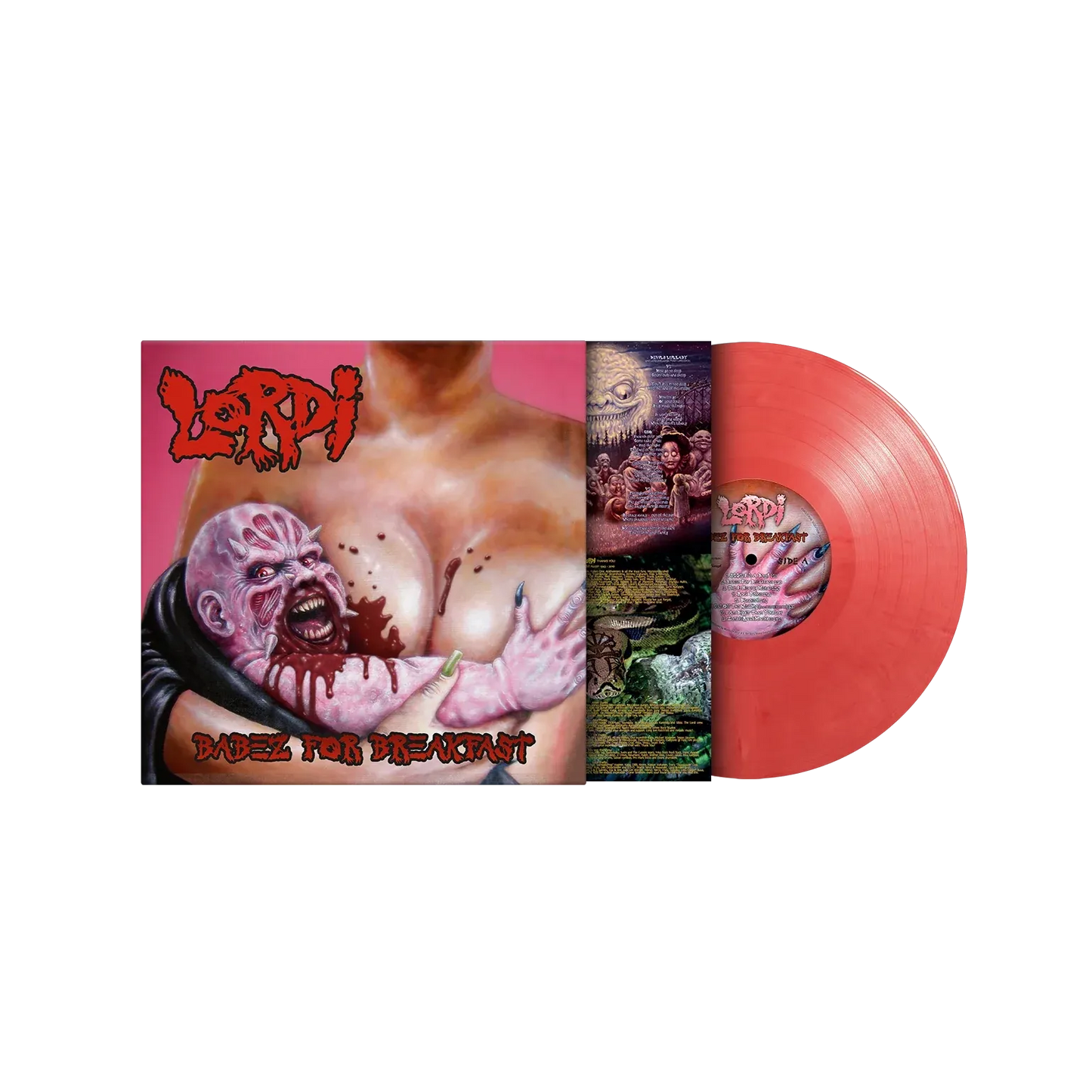 Babez For Breakfast by Lordi on 2 LP blood pink and red marbled collector vinyl
