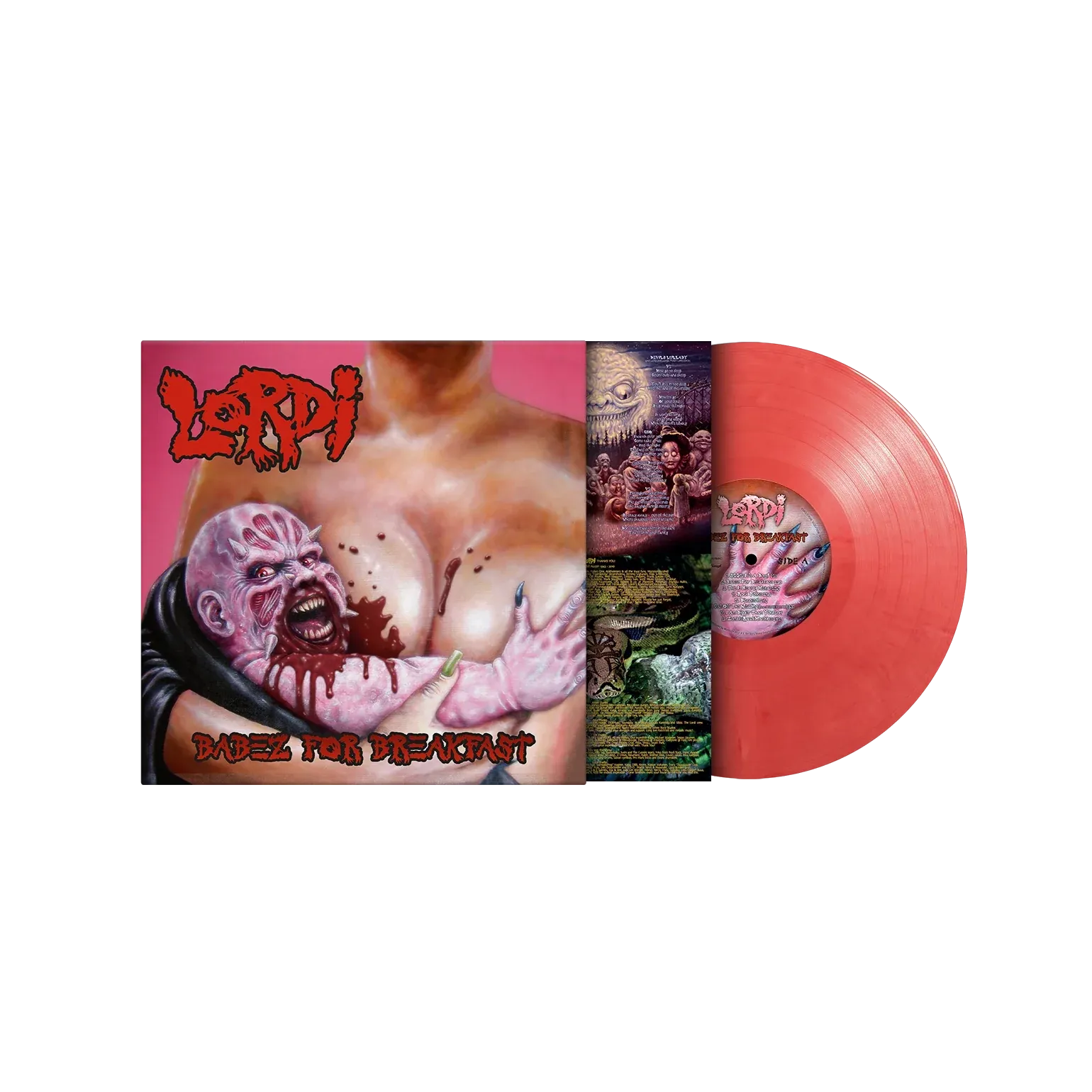Babez For Breakfast by Lordi on 2 LP blood pink and red marbled collector vinyl